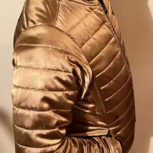 Gold and black fur Reversible North face jacket